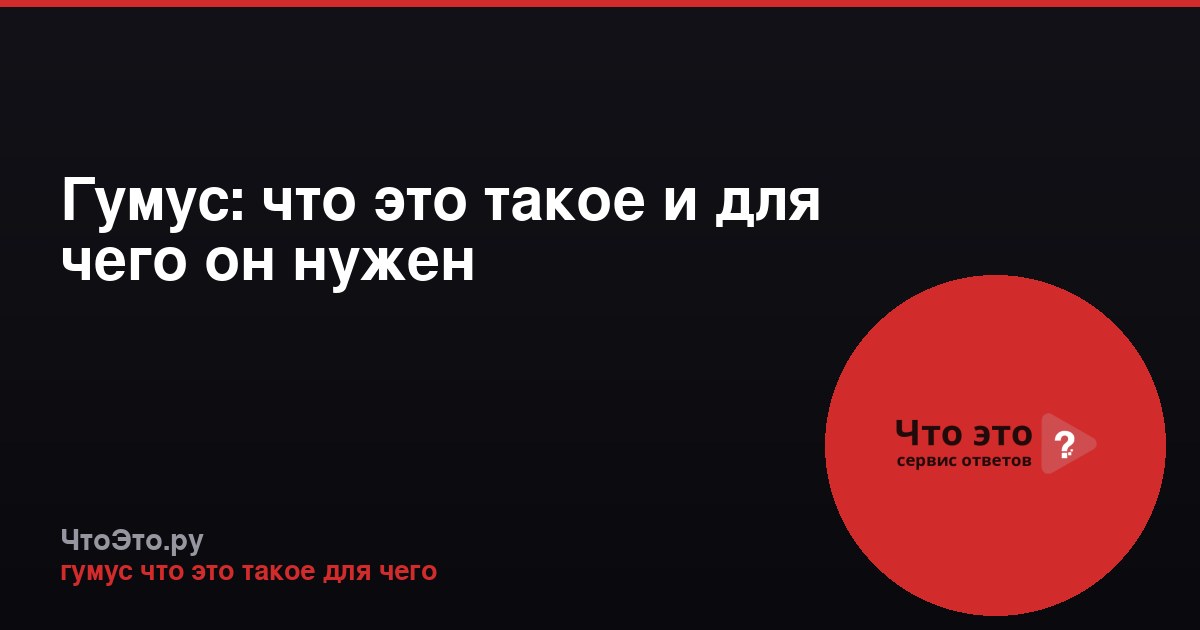 Гумус: что это такое и для чего он нужен
