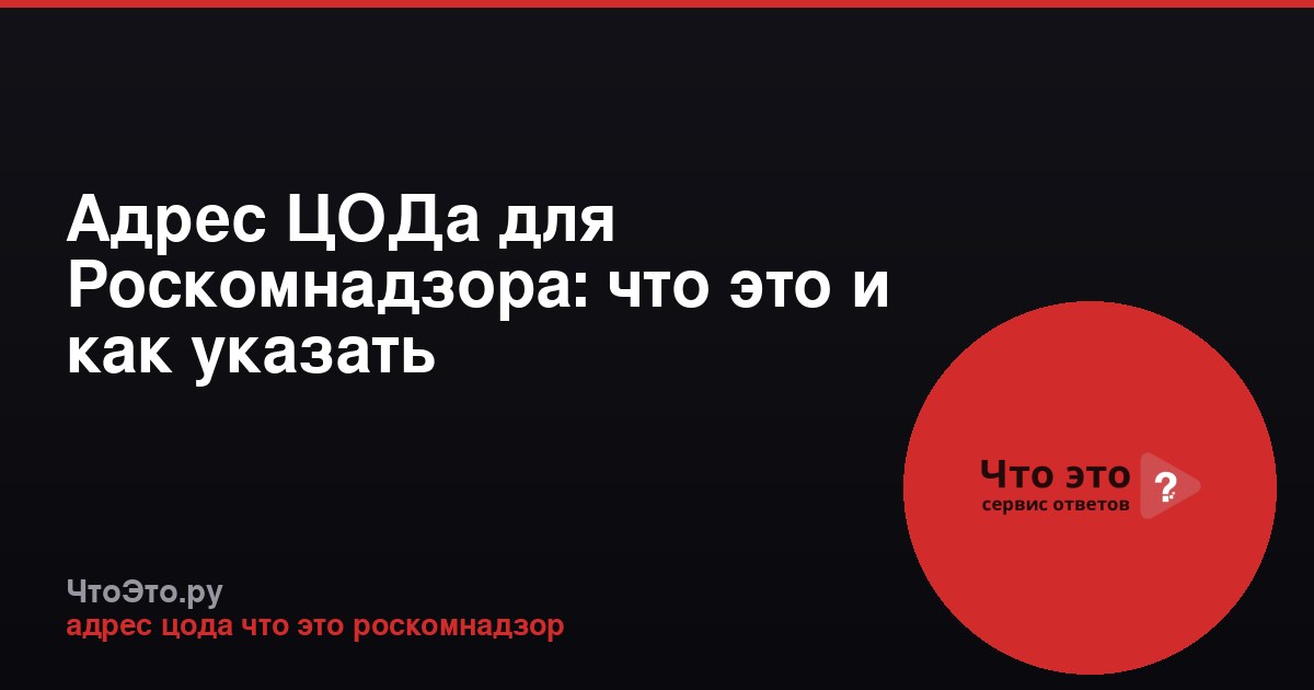 Адрес ЦОДа для Роскомнадзора: что это и как указать