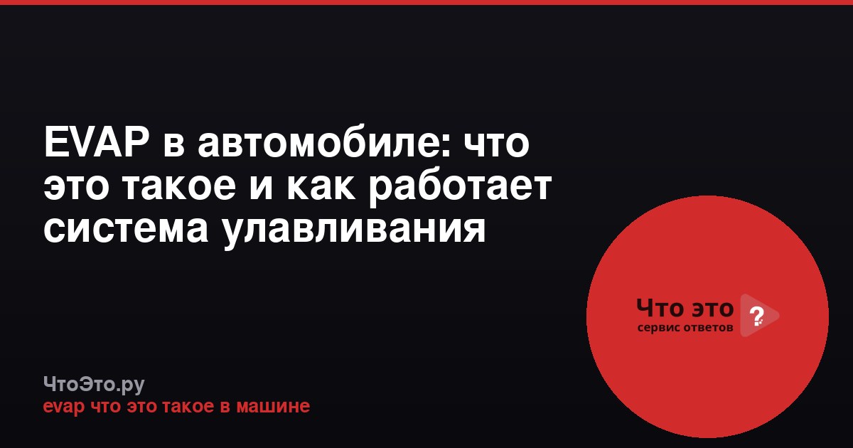 EVAP в автомобиле: что это такое и как работает система улавливания паров