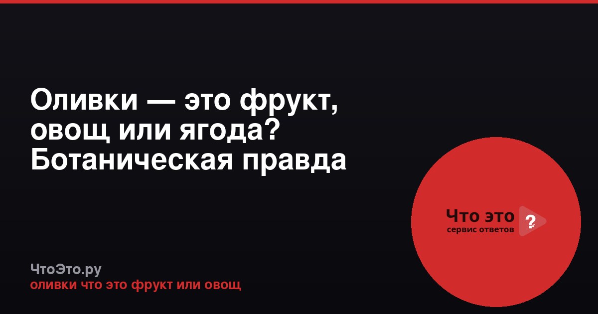 Оливки — это фрукт, овощ или ягода? Ботаническая правда