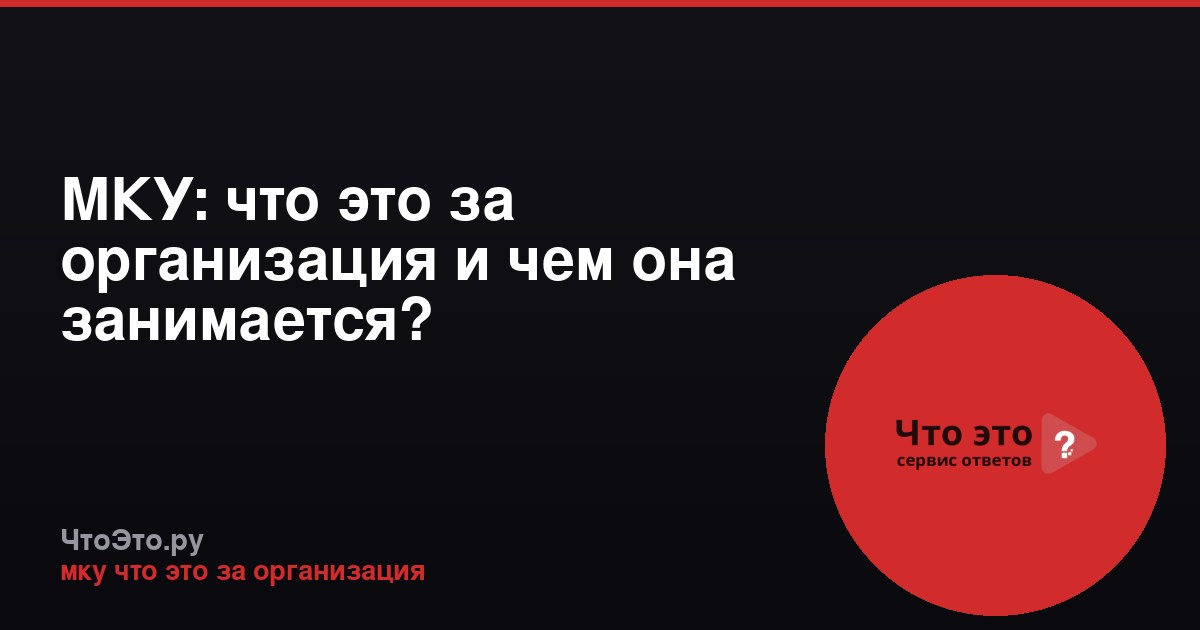 МКУ: что это за организация и чем она занимается?