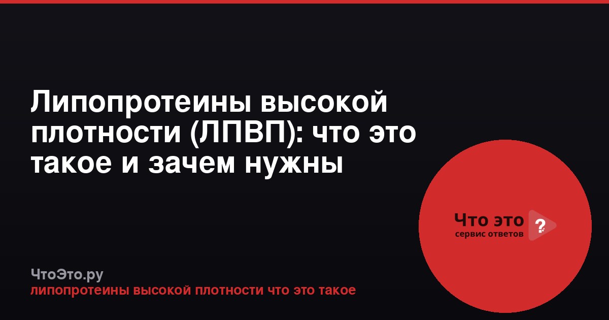 Липопротеины высокой плотности (ЛПВП): что это такое и зачем нужны