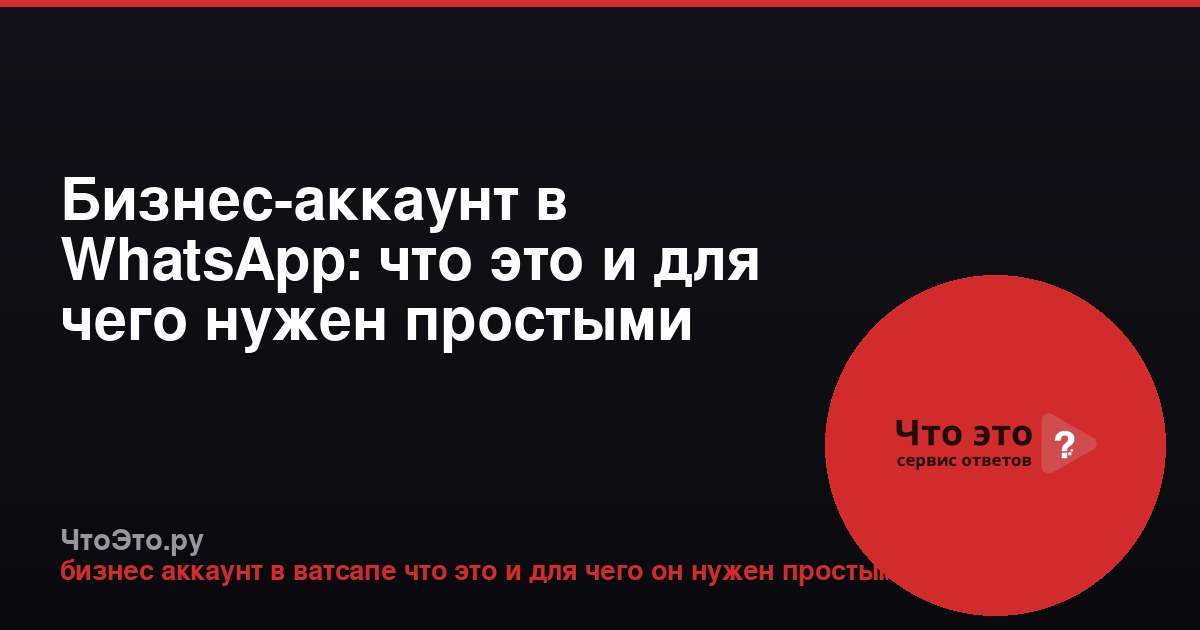 Бизнес-аккаунт в WhatsApp: что это и для чего нужен простыми словами