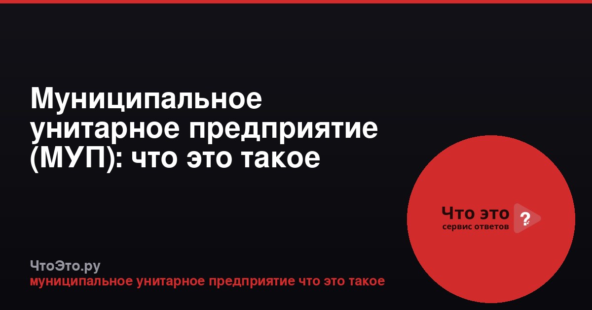 Муниципальное унитарное предприятие (МУП): что это такое