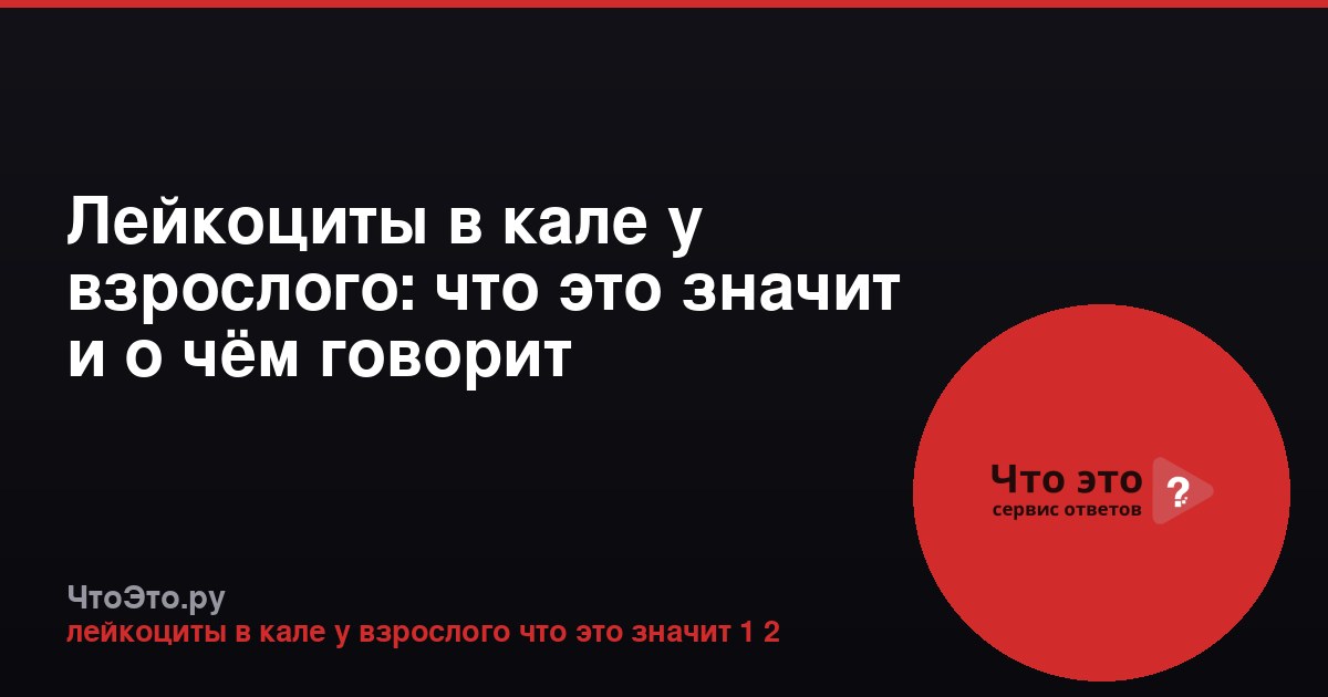 Лейкоциты в кале у взрослого: что это значит и о чём говорит