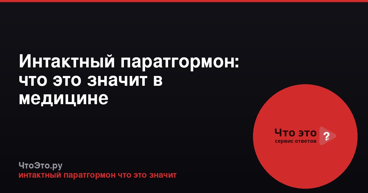 Интактный паратгормон: что это значит в медицине