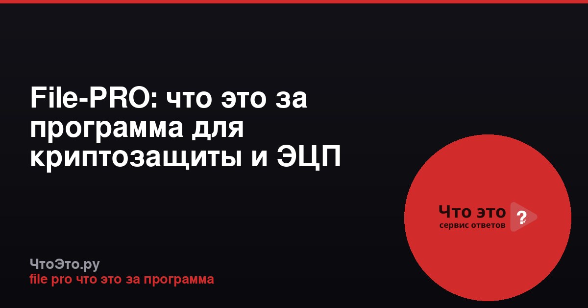 File-PRO: что это за программа для криптозащиты и ЭЦП