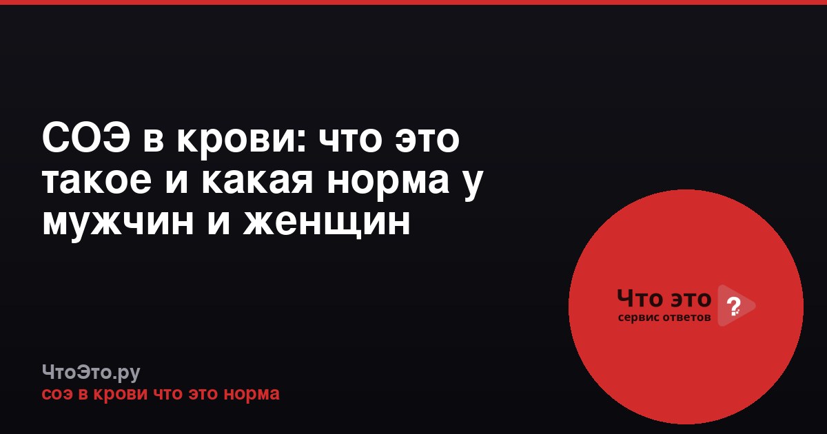 СОЭ в крови: что это такое и какая норма у мужчин и женщин
