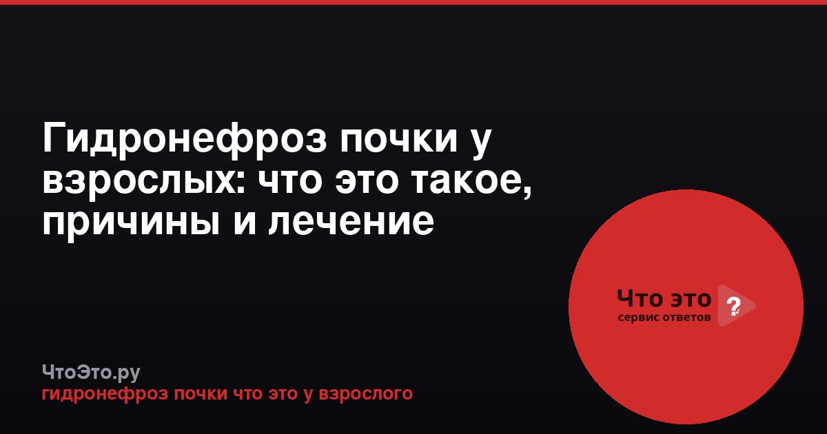 Гидронефроз почки у взрослых: что это такое, причины и лечение