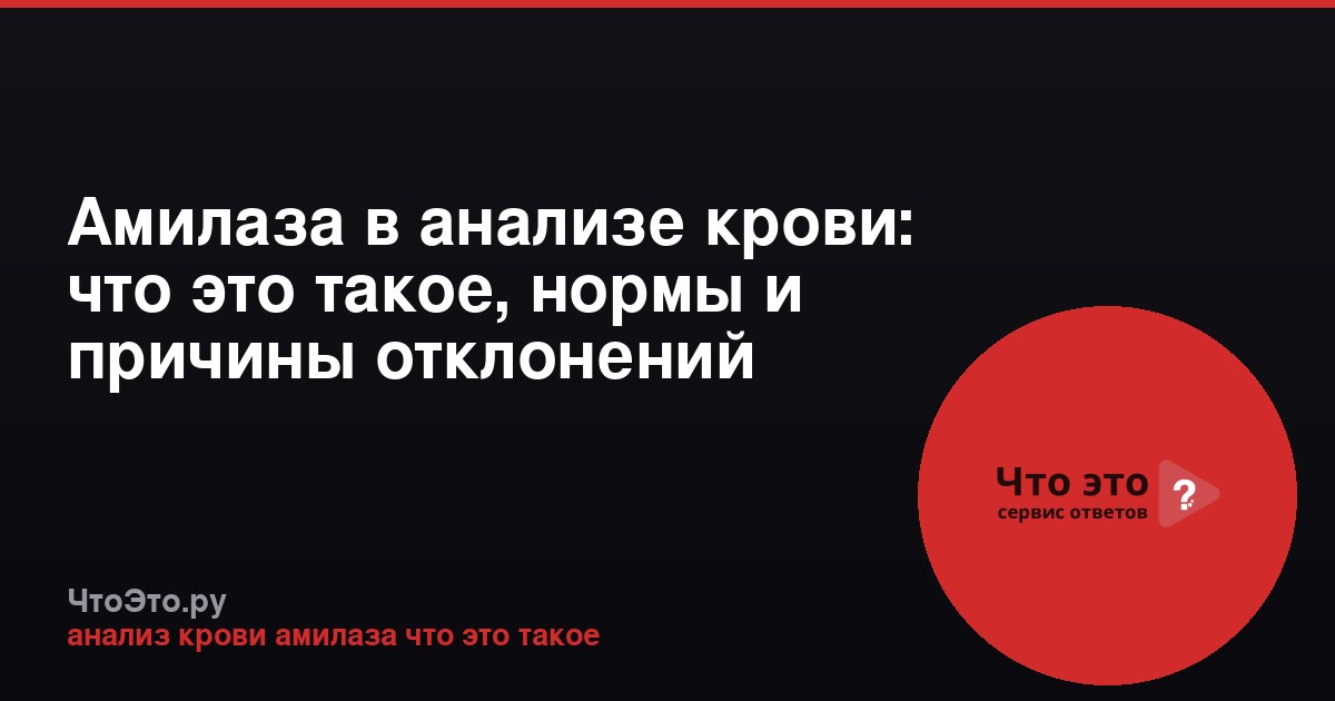 Амилаза в анализе крови: что это такое, нормы и причины отклонений