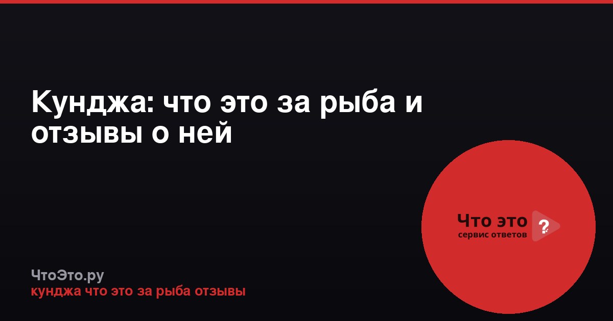 Кунджа: что это за рыба и отзывы о ней