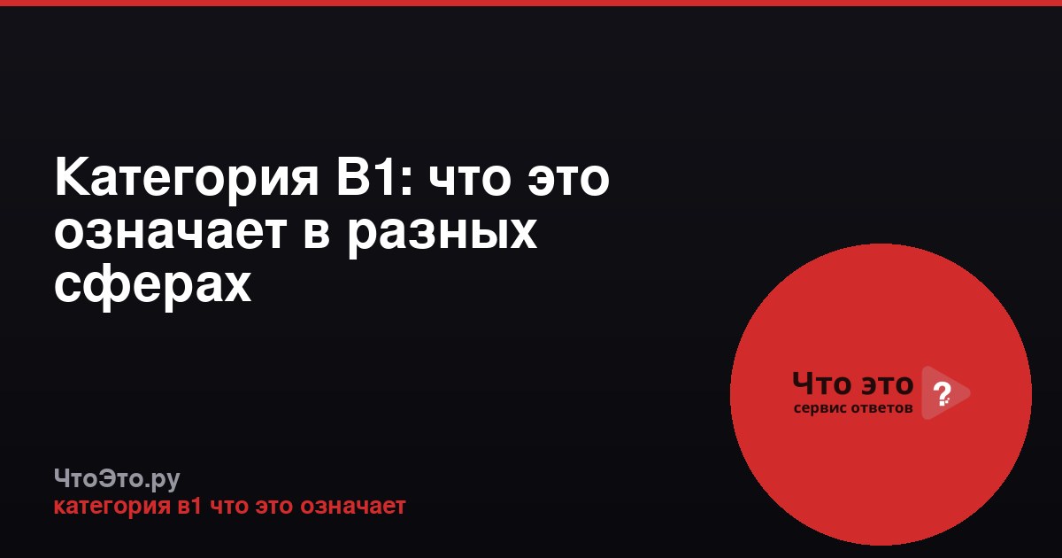 Категория B1: что это означает в разных сферах
