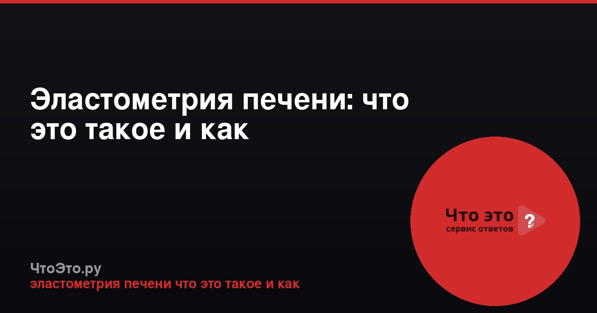 Эластометрия печени: что это такое и как