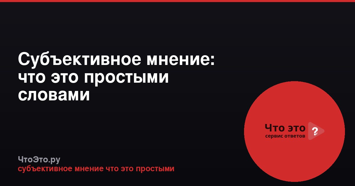 Субъективное мнение: что это простыми словами