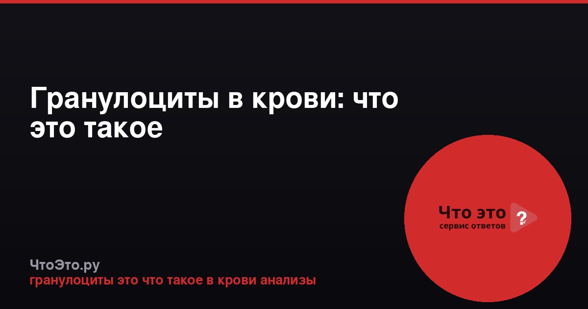 Гранулоциты в крови: что это такое