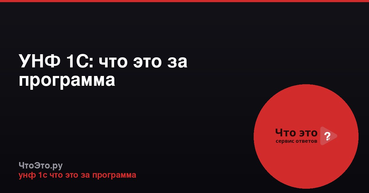 УНФ 1С: что это за программа