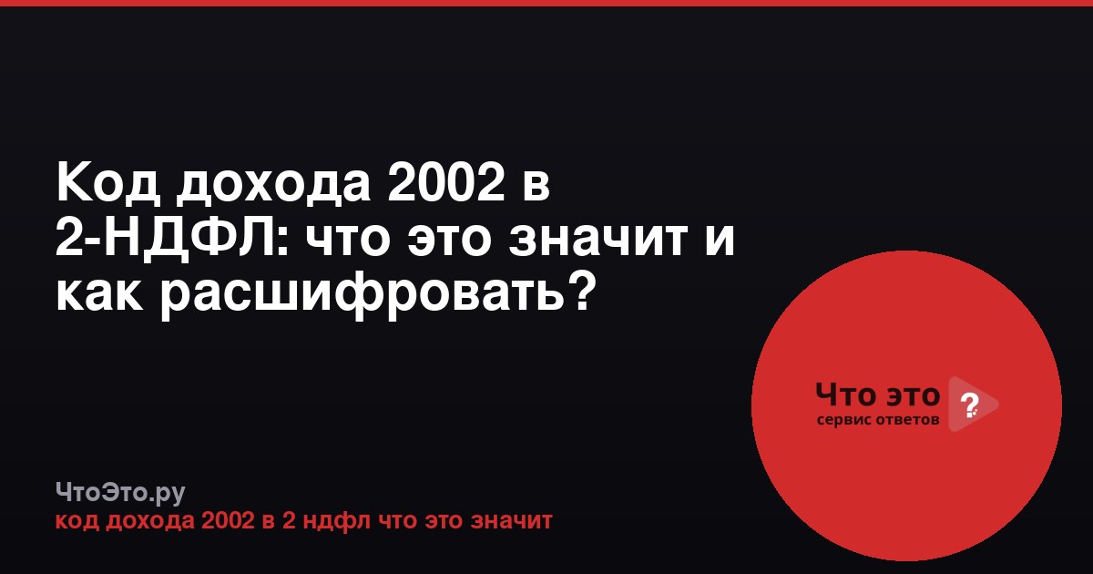 Код дохода 2002 в 2-НДФЛ: что это значит и как расшифровать?