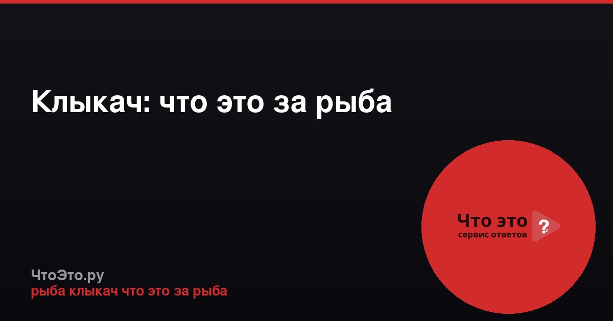 Клыкач: что это за рыба