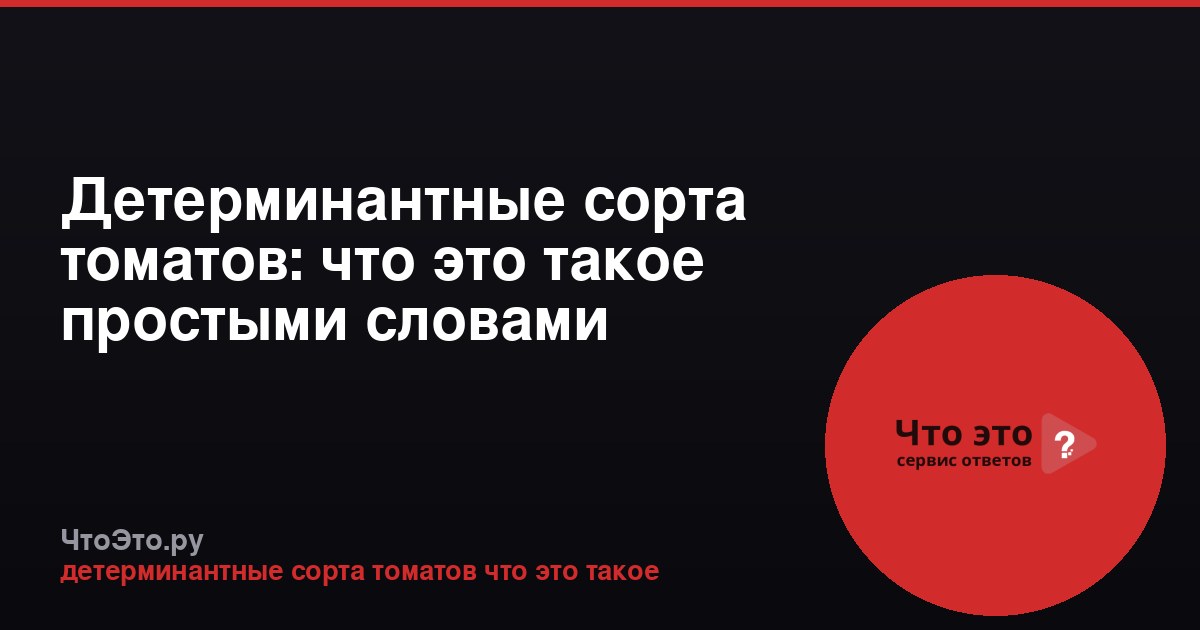 Детерминантные сорта томатов: что это такое простыми словами