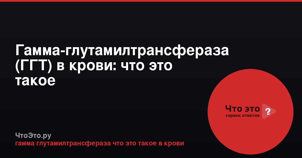 Гамма-глутамилтрансфераза (ГГТ) в крови: что это такое