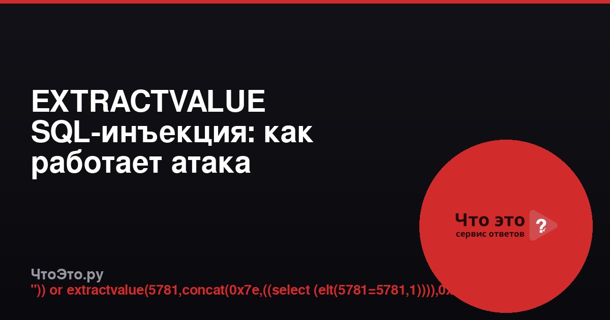 EXTRACTVALUE SQL-инъекция: как работает атака