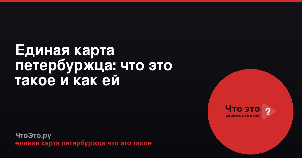 Единая карта петербуржца: что это такое и как ей пользоваться